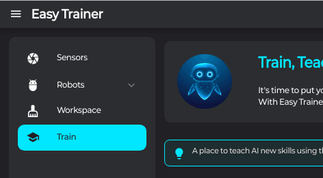 TrainPage stepper Step 1