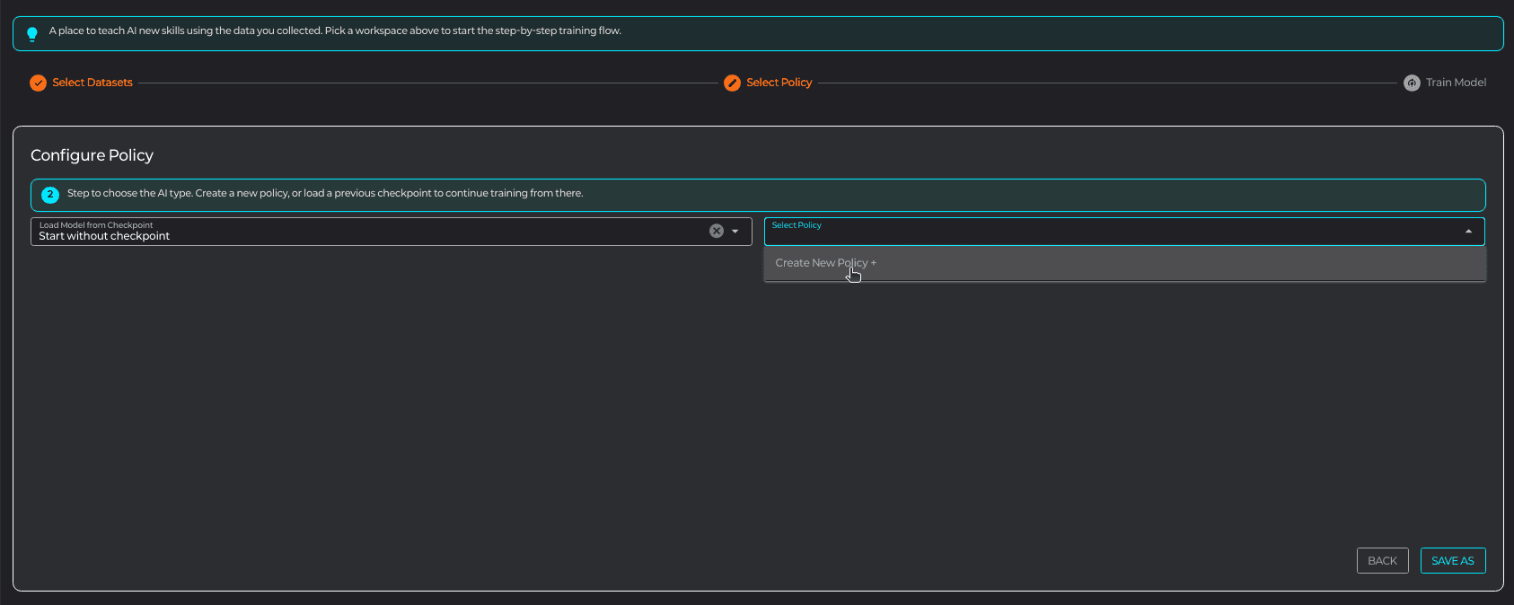 Step 2 — Create New Policy